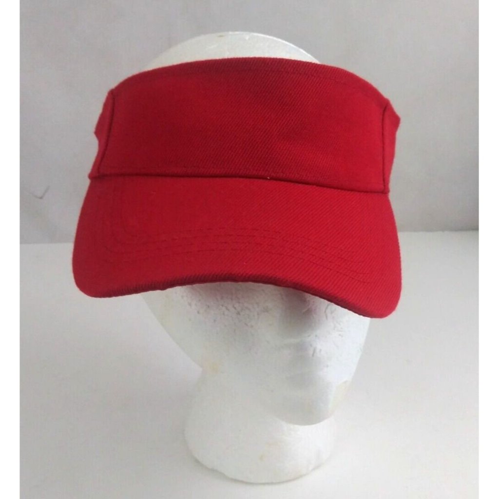 Solid Red 100% Polyester Unisex Adjustable Visor